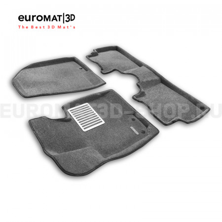 Текстильные 3D коврики Euromat3D Lux в салон для Kia Sportage SL (2010-2015) № EM3D-002707G Серые