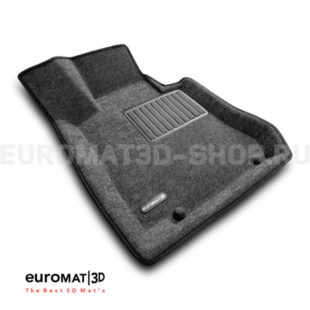 Текстильные 3D коврики Euromat3D Business в салон для Mercedes GLC-Class (X253) (2015-2022) № EMC3D-003518G Серые