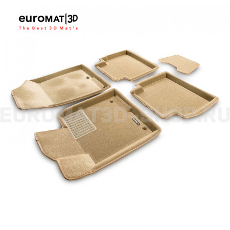 Текстильные 3D коврики Euromat3D Business в салон для Kia Optima (2016-) № EMC3D-002929T Бежевые