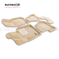 Текстильные 3D коврики Euromat3D Lux в салон для Skoda Octavia A5 (2004-2012) № EM3D-004502T Бежевые