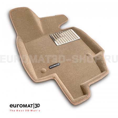 Текстильные 3D коврики Euromat3D Lux в салон для Toyota Rav 4 (2019-) (АКПП) № EM3D-005105T Бежевые