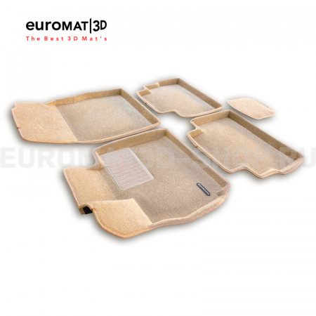 Текстильные 3D коврики Euromat3D Business в салон для Exeed RX (2023-) № EMC3D-001427T Бежевые